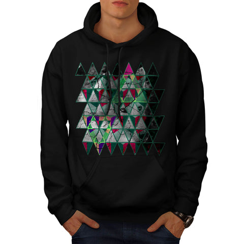 Kaleidoscopic Wolf Mens Hoodie