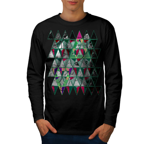Kaleidoscopic Wolf Mens Long Sleeve T-Shirt