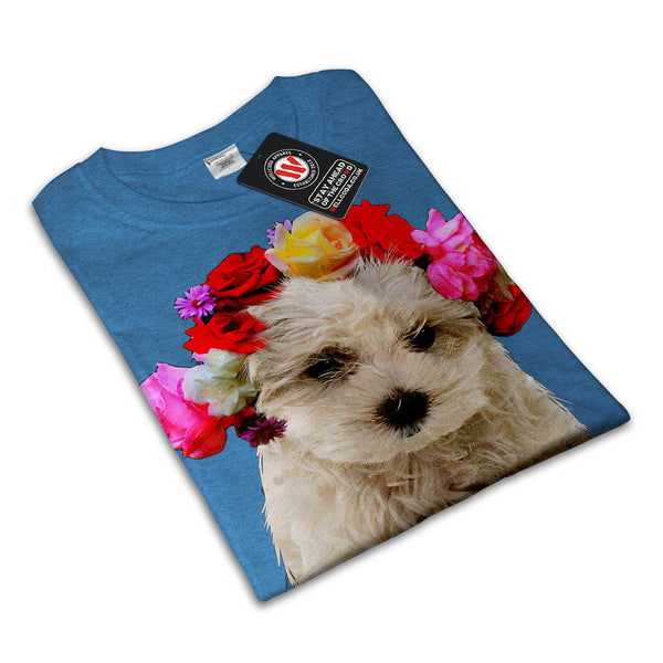 Floral Crown Puppy Mens T-Shirt