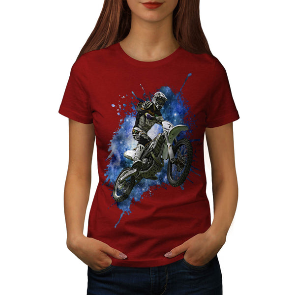 Space Motorcycle Womens T-Shirt
