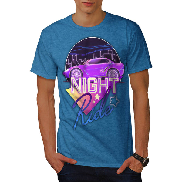 Neon Car Night Ride Mens T-Shirt