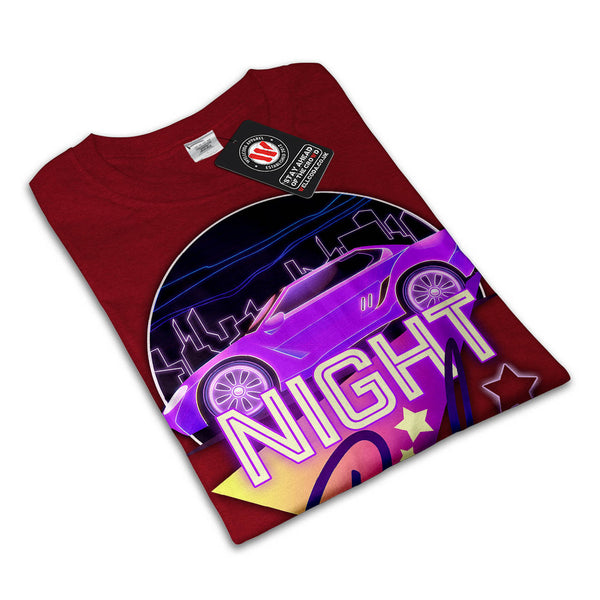 Neon Car Night Ride Womens T-Shirt