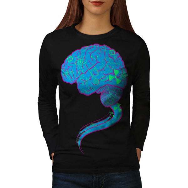 Giant Genius Brain Womens Long Sleeve T-Shirt