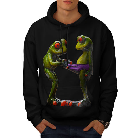 Froggy Couple Love Mens Hoodie