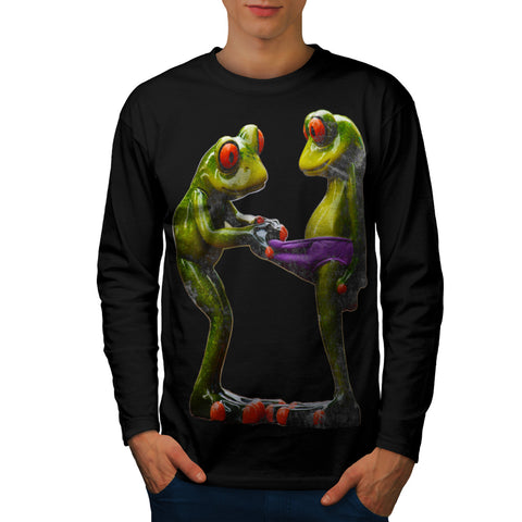 Froggy Couple Love Mens Long Sleeve T-Shirt