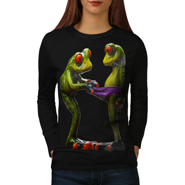 Froggy Couple Love Womens Long Sleeve T-Shirt