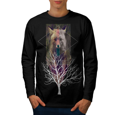 Fox Wild Hipster Mens Long Sleeve T-Shirt