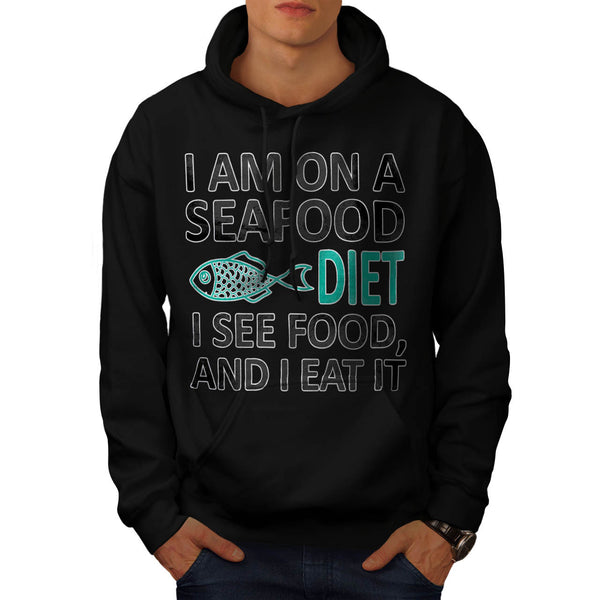 Witty Seafood Diet Mens Hoodie
