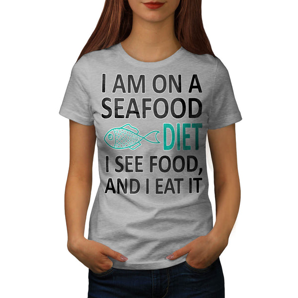 Witty Seafood Diet Womens T-Shirt