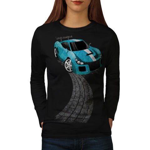 Drifting Race Car Womens Long Sleeve T-Shirt