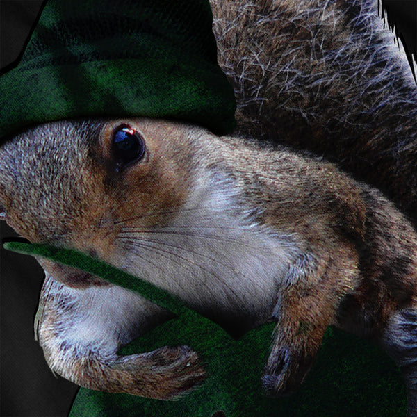 Green Squirrel Hat Mens Hoodie