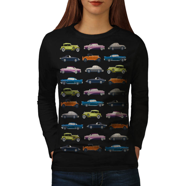 Car Nostalgia Theme Womens Long Sleeve T-Shirt