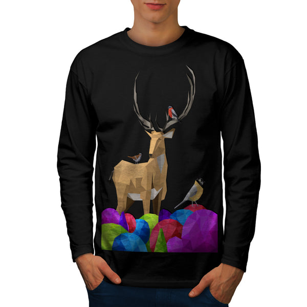 Wild Forest Deer Mens Long Sleeve T-Shirt