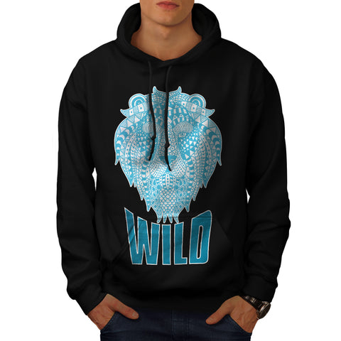 Wild Lion Ornament Mens Hoodie