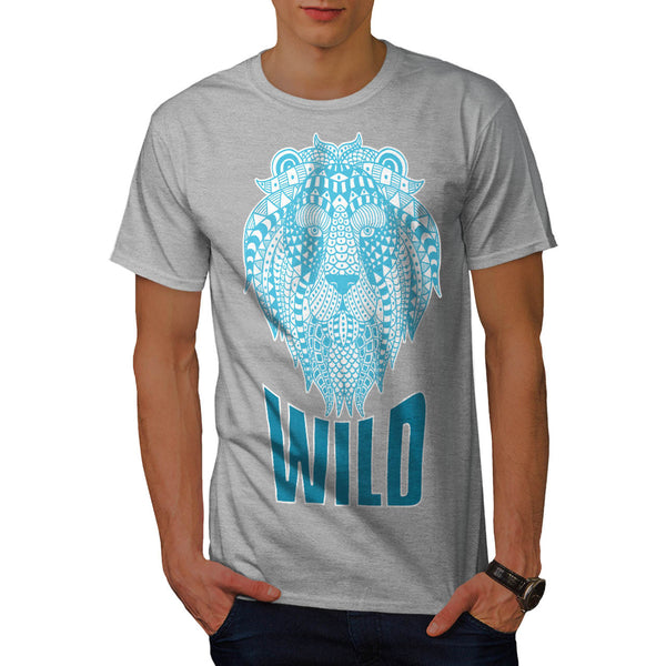 Wild Lion Ornament Mens T-Shirt