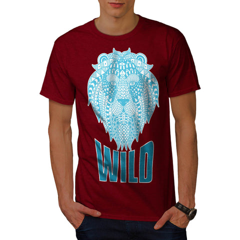 Wild Lion Ornament Mens T-Shirt