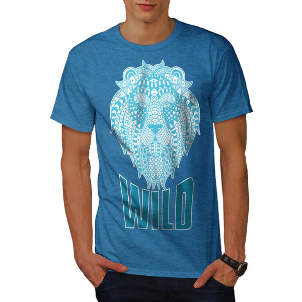 Wild Lion Ornament Mens T-Shirt