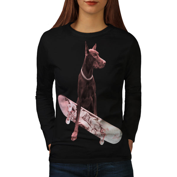 Noble Skater Doggy Womens Long Sleeve T-Shirt