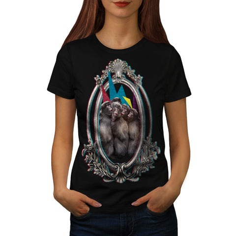 Monkey Lipstick Pose Womens T-Shirt