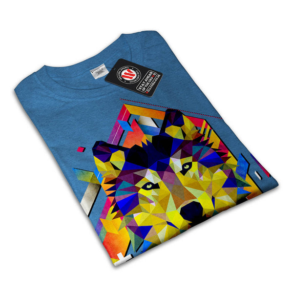 Colourful Wolf Shape Mens T-Shirt