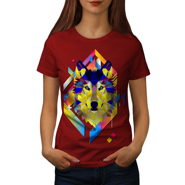 Colourful Wolf Shape Womens T-Shirt