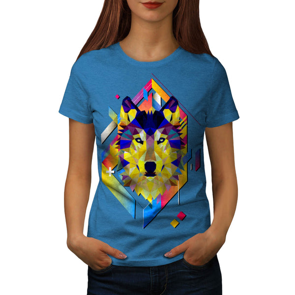 Colourful Wolf Shape Womens T-Shirt