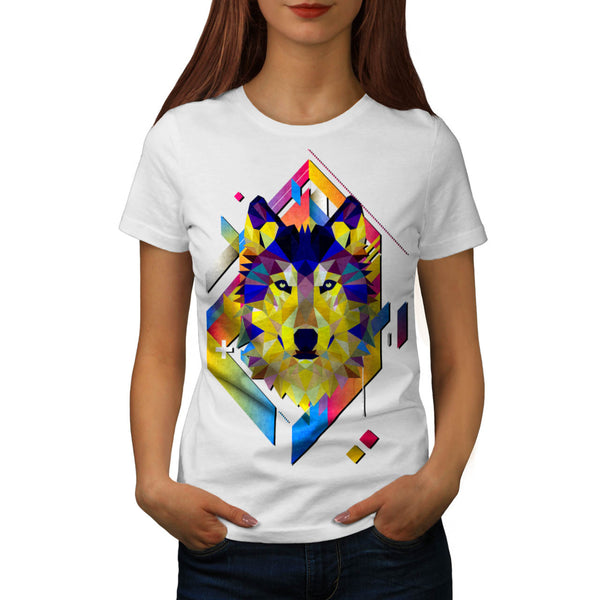 Colourful Wolf Shape Womens T-Shirt