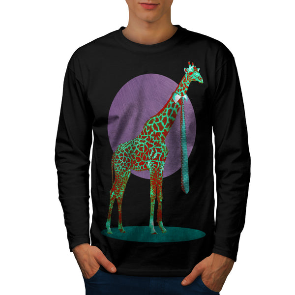 Tall Giraffe Necktie Mens Long Sleeve T-Shirt