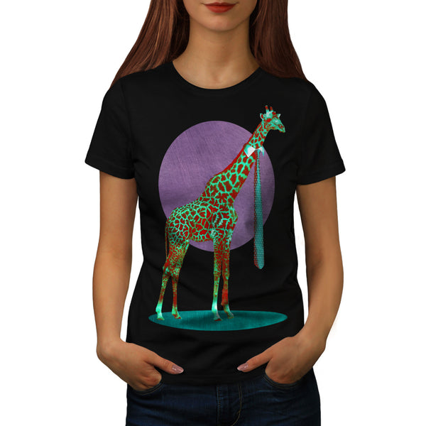 Tall Giraffe Necktie Womens T-Shirt