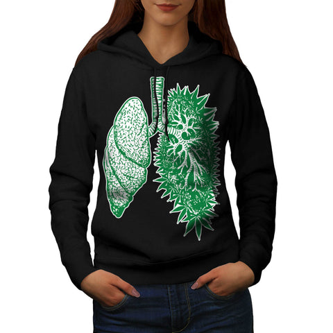 Funny Grass Lung Womens Hoodie