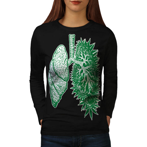 Funny Grass Lung Womens Long Sleeve T-Shirt