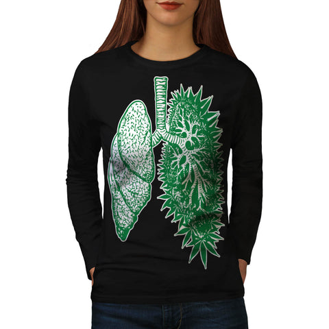 Funny Grass Lung Womens Long Sleeve T-Shirt