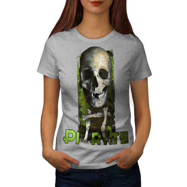 Skull Pirate Head Womens T-Shirt