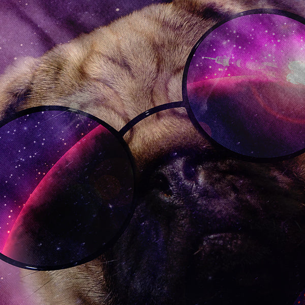 Cosmic Glasses Pug Womens Long Sleeve T-Shirt