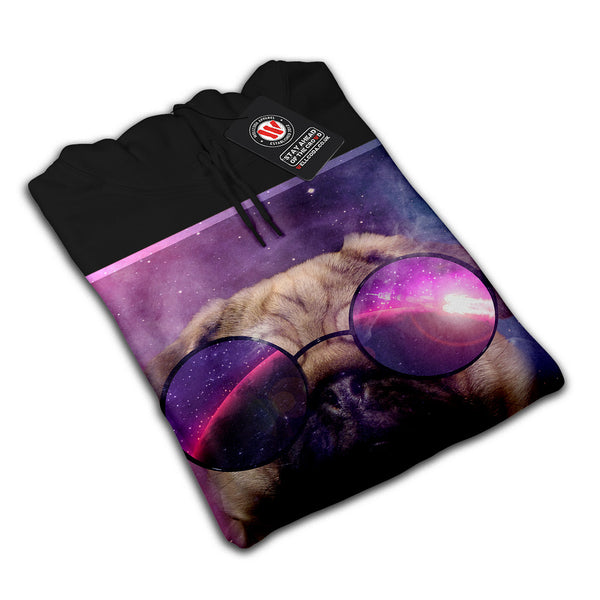 Cosmic Glasses Pug Womens Hoodie