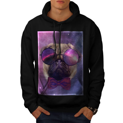 Cosmic Glasses Pug Mens Hoodie