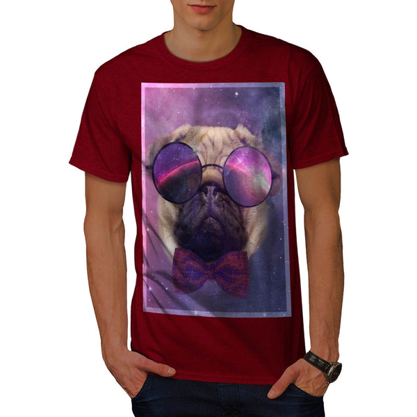 Cosmic Glasses Pug Mens T-Shirt