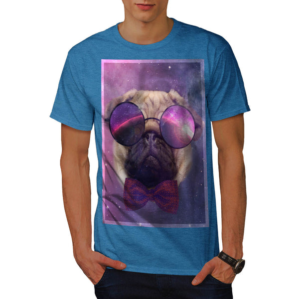 Cosmic Glasses Pug Mens T-Shirt