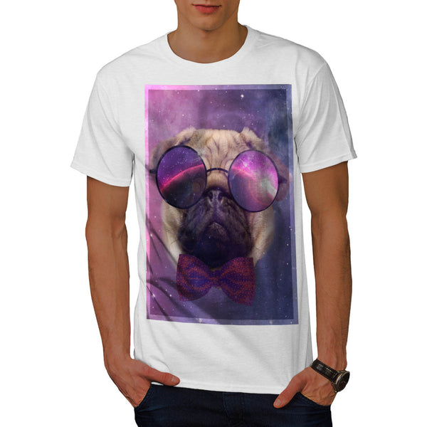 Cosmic Glasses Pug Mens T-Shirt