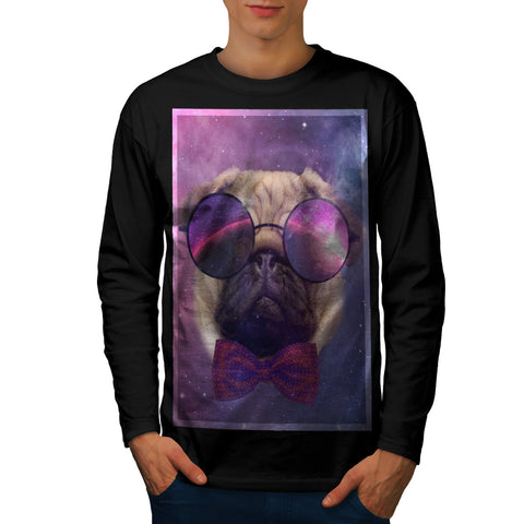Cosmic Glasses Pug Mens Long Sleeve T-Shirt