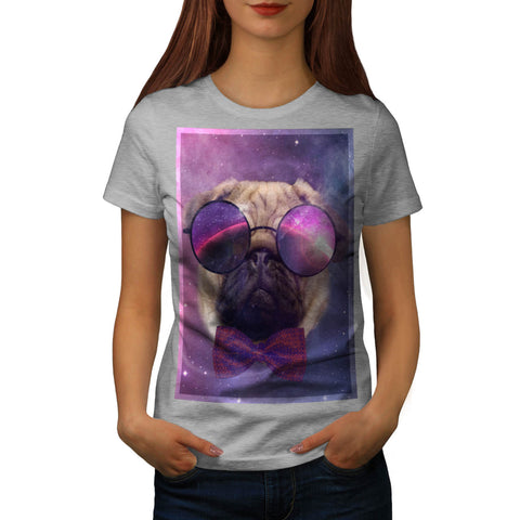 Cosmic Glasses Pug Womens T-Shirt
