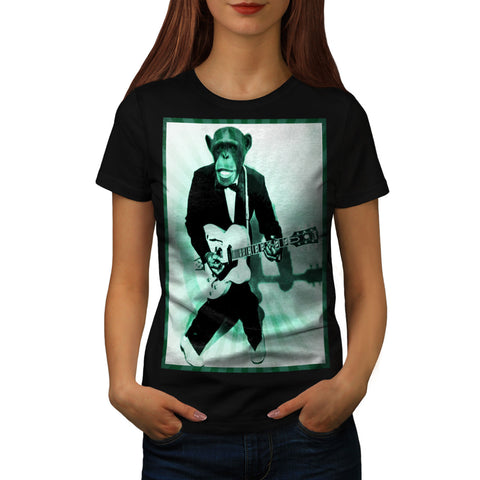 Monkey Musician Act Womens T-Shirt
