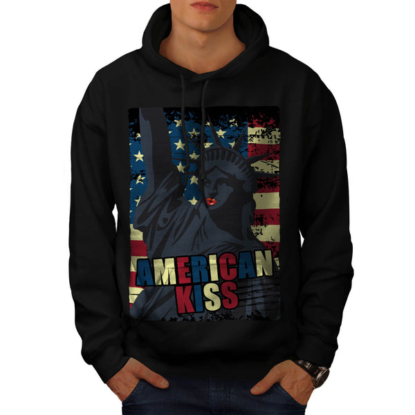 Liberty Statue Kiss Mens Hoodie