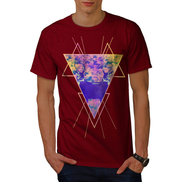 Flower Triangle Deer Mens T-Shirt