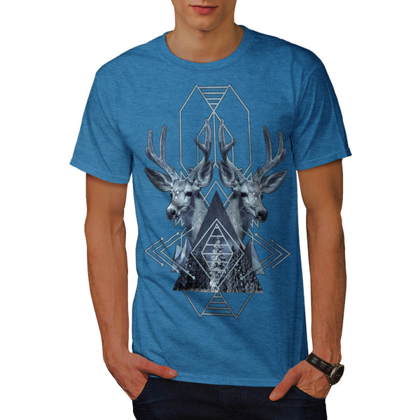 Snowy Forest Deer Mens T-Shirt