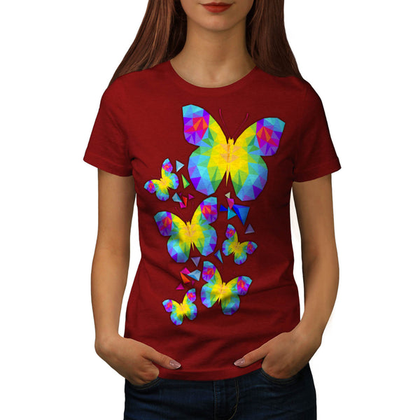 Polygonal Butterfly Womens T-Shirt