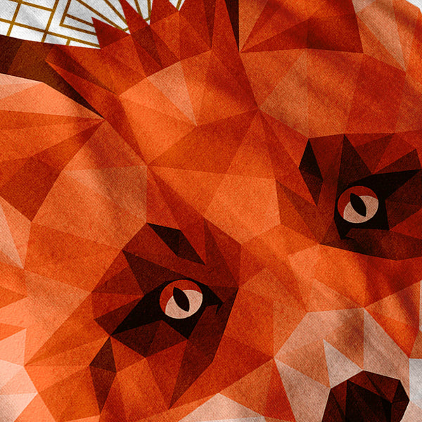 Polygonal Fire Fox Womens T-Shirt