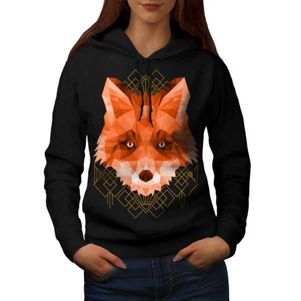 Polygonal Fire Fox Womens Hoodie