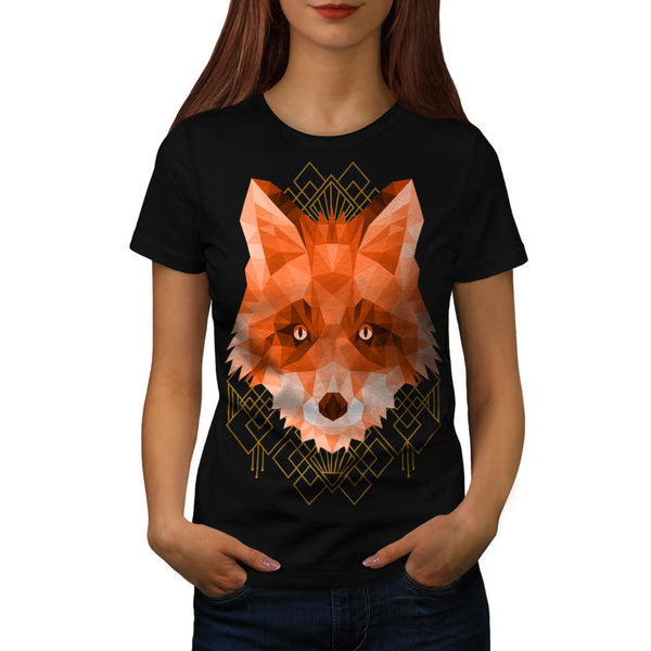 Polygonal Fire Fox Womens T-Shirt