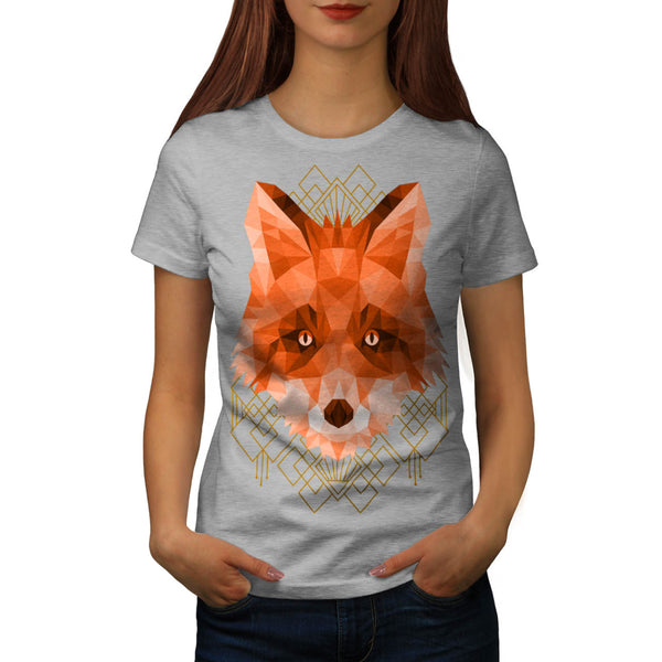 Polygonal Fire Fox Womens T-Shirt